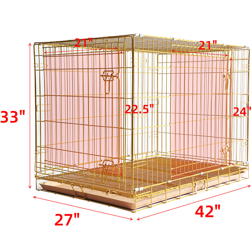 24-42" Collapsible Copper Gold Dog Crate GLD24-42