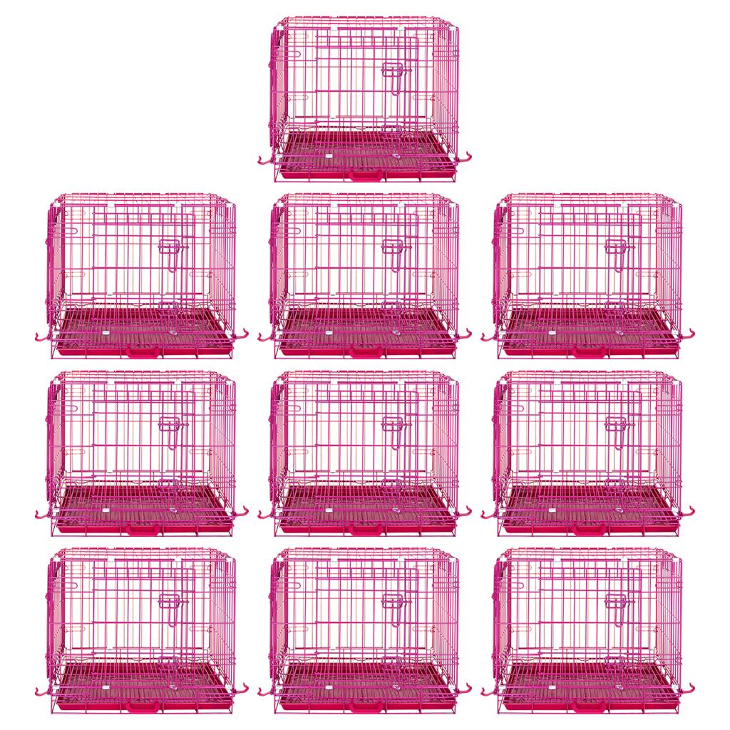 24-42" Collapsible Pink Dog Crate RED24-42