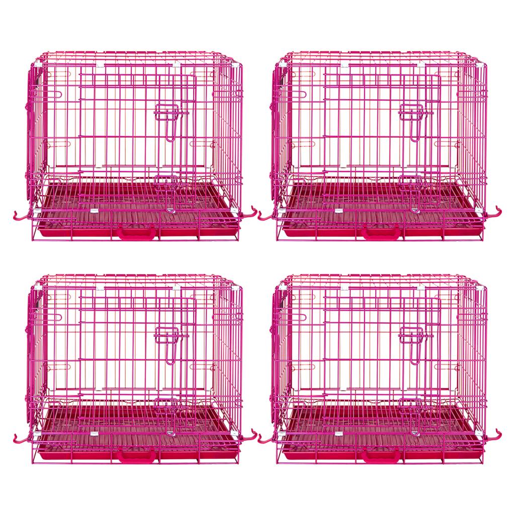 24-42" Collapsible Pink Dog Crate RED24-42