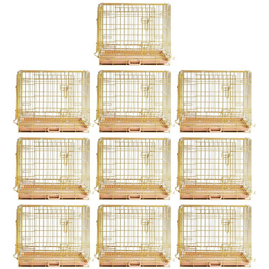 24-42" Collapsible Copper Gold Dog Crate GLD24-42
