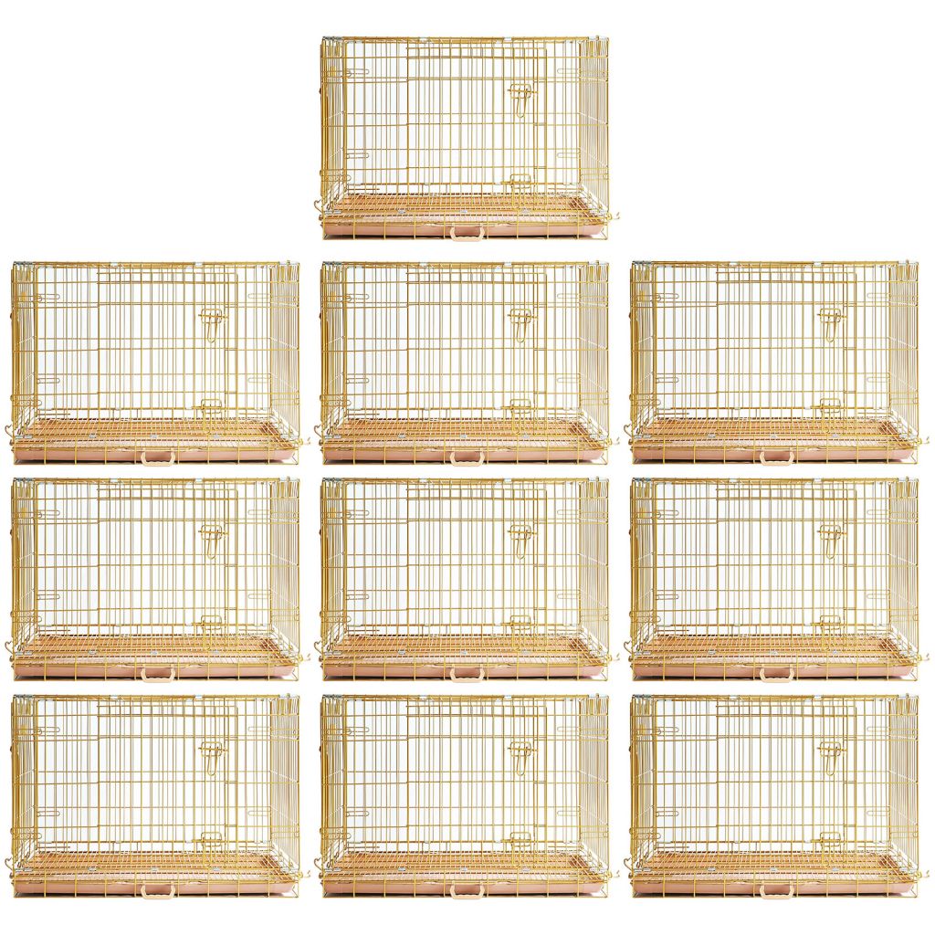 24-42" Collapsible Copper Gold Dog Crate GLD24-42