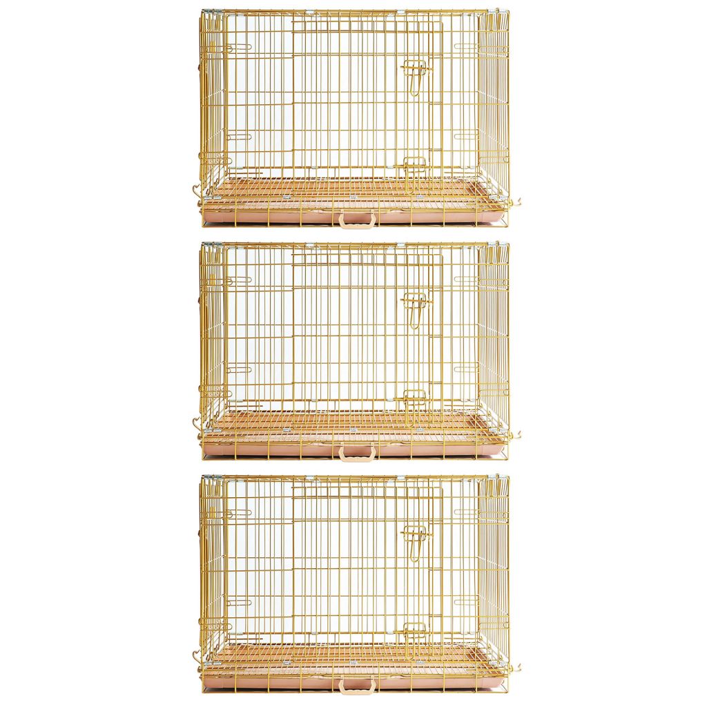 24-42" Collapsible Copper Gold Dog Crate GLD24-42