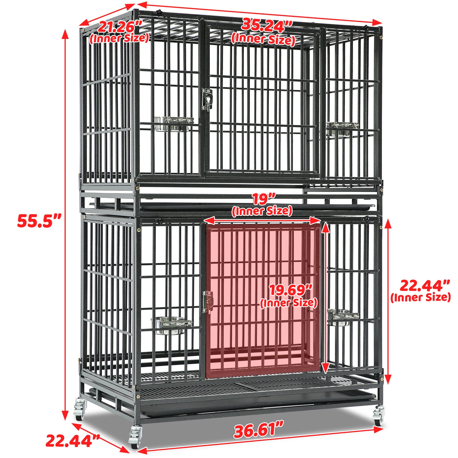 37" Stackable Heavy Duty Dog Crate 371D03
