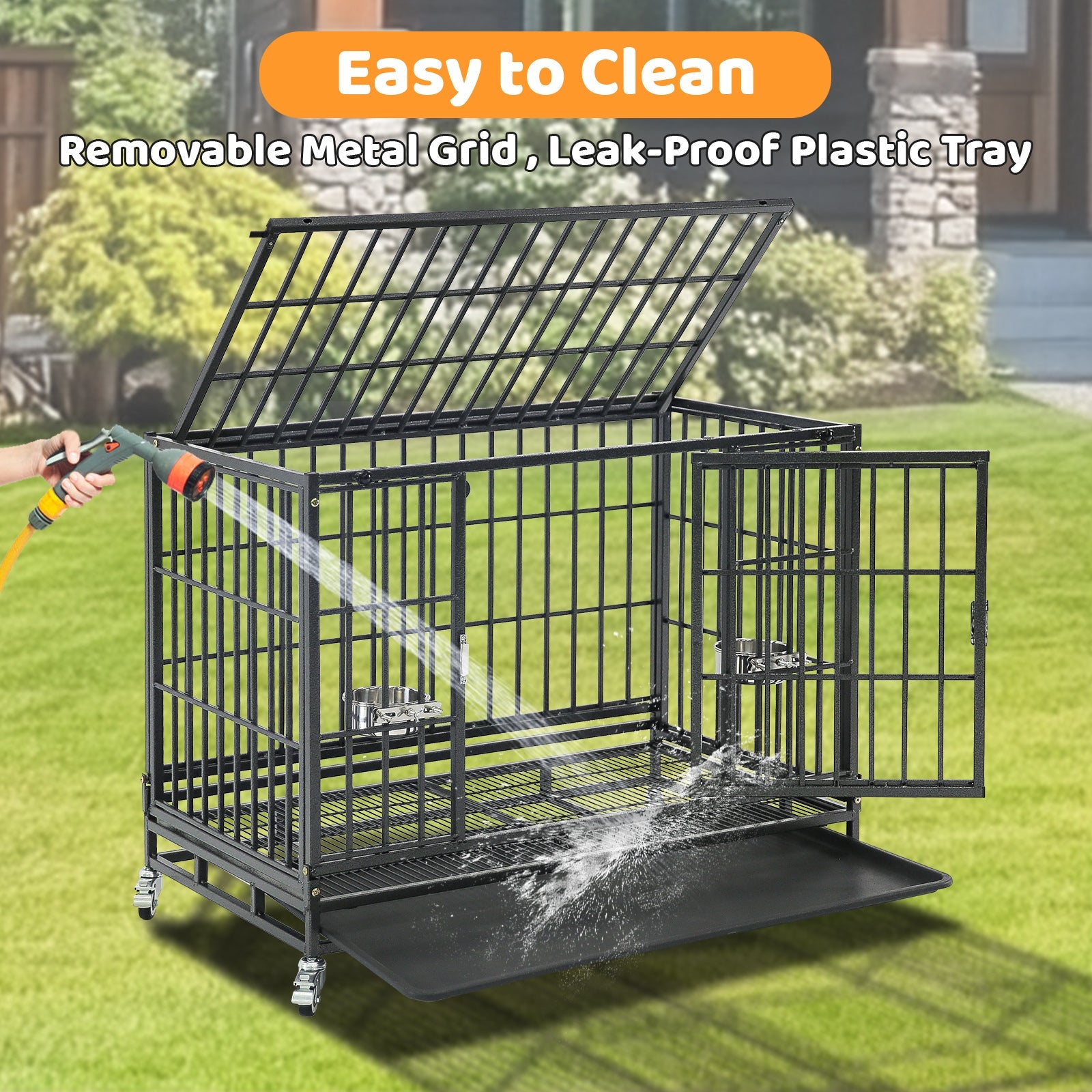 37" Stackable Heavy Duty Dog Crate 371D03