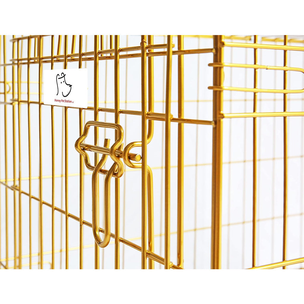 24-42" Collapsible Copper Gold Dog Crate GLD24-42
