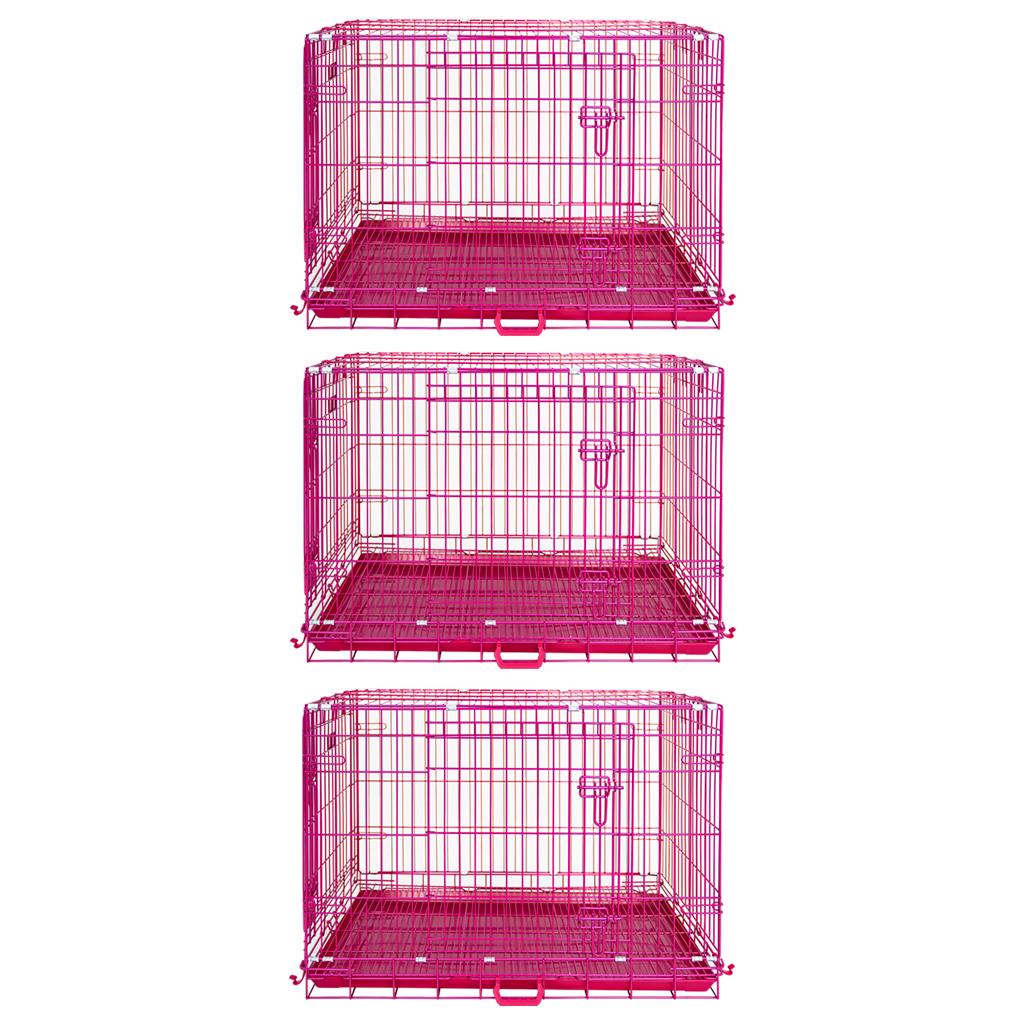 24-42" Collapsible Pink Dog Crate RED24-42