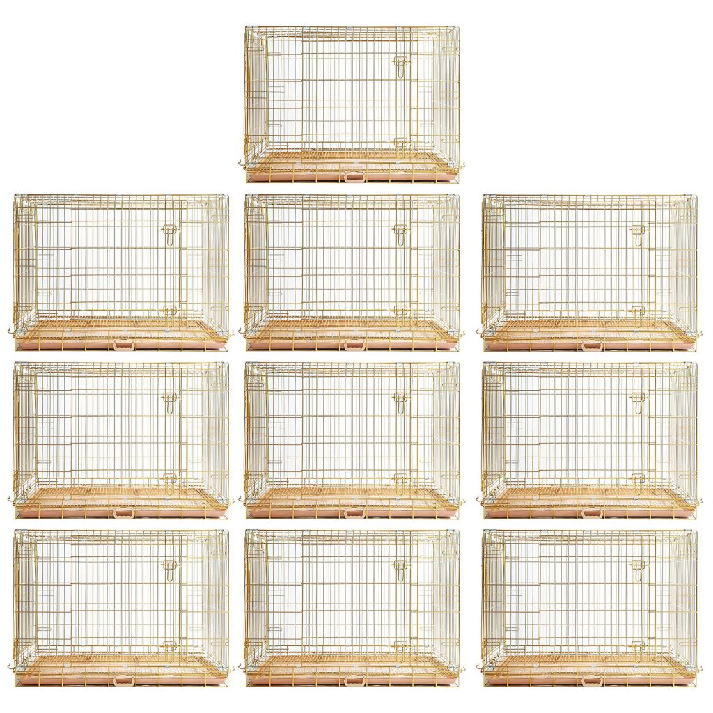 24-42" Collapsible Copper Gold Dog Crate GLD24-42